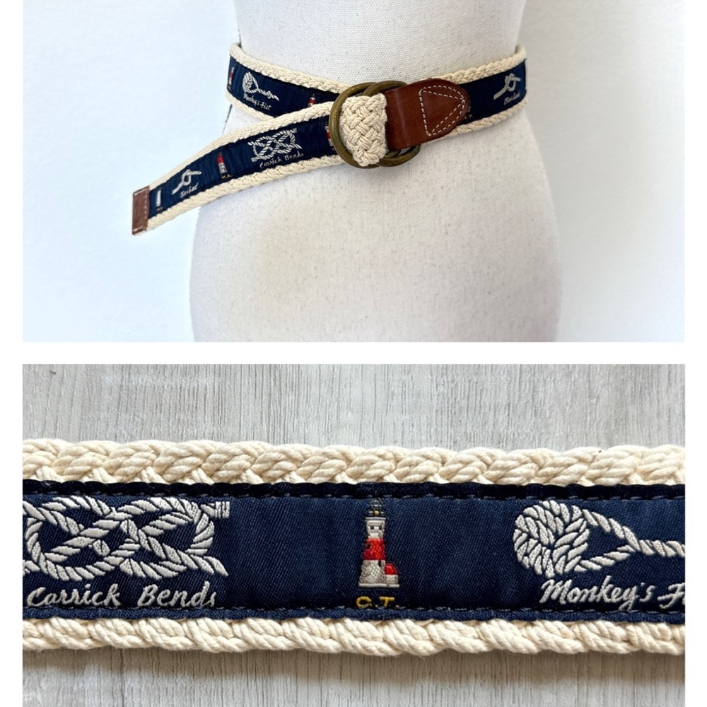 Size L/XL Polo RL Nautical Rope and Canvas Belt